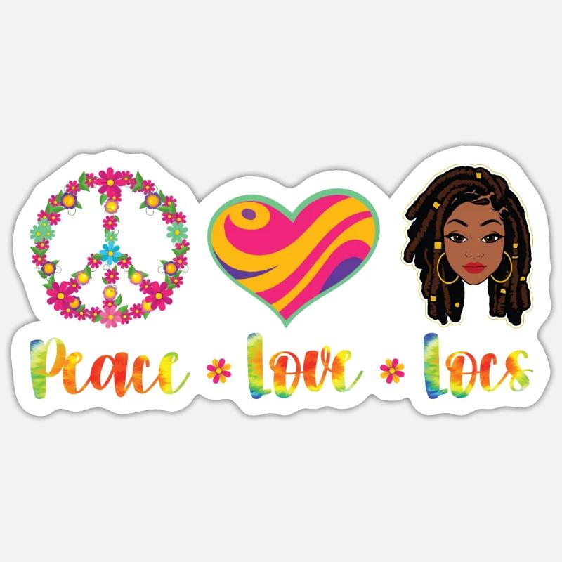 Hippie Dreadlocks Rasta - Sticker taille S (10 x 10 cm) - blanc mat