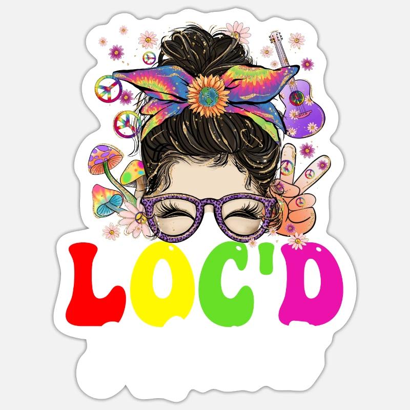 Hippie Dreadlocks Rasta - Sticker taille S (10 x 10 cm) - blanc mat