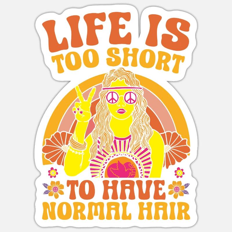 Hippie Dreadlocks Rasta - Sticker taille S (10 x 10 cm) - blanc mat