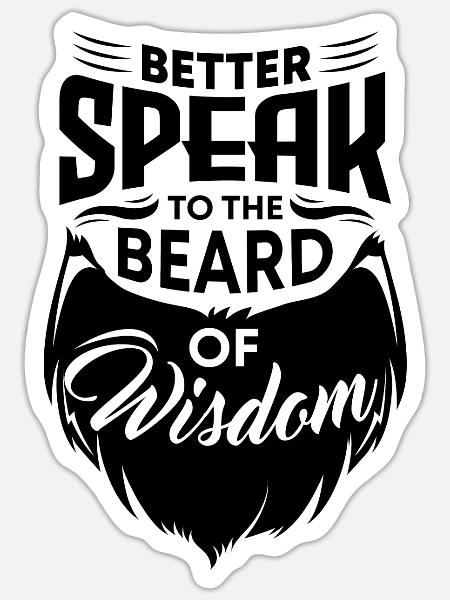 Bärtiger Kerl Gesichtsbehaarung Schnurrbart Bart - Sticker Größe S (10 x 10 cm) - Mattweiß