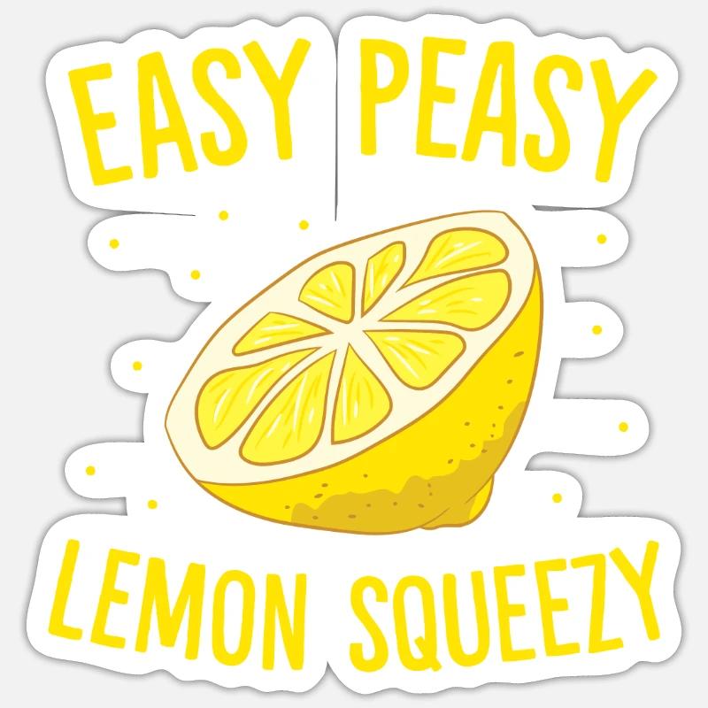 Easy Peasy Lemon Squeezy, limonade d’été au citron - Sticker taille S (10 x 10 cm) - blanc mat