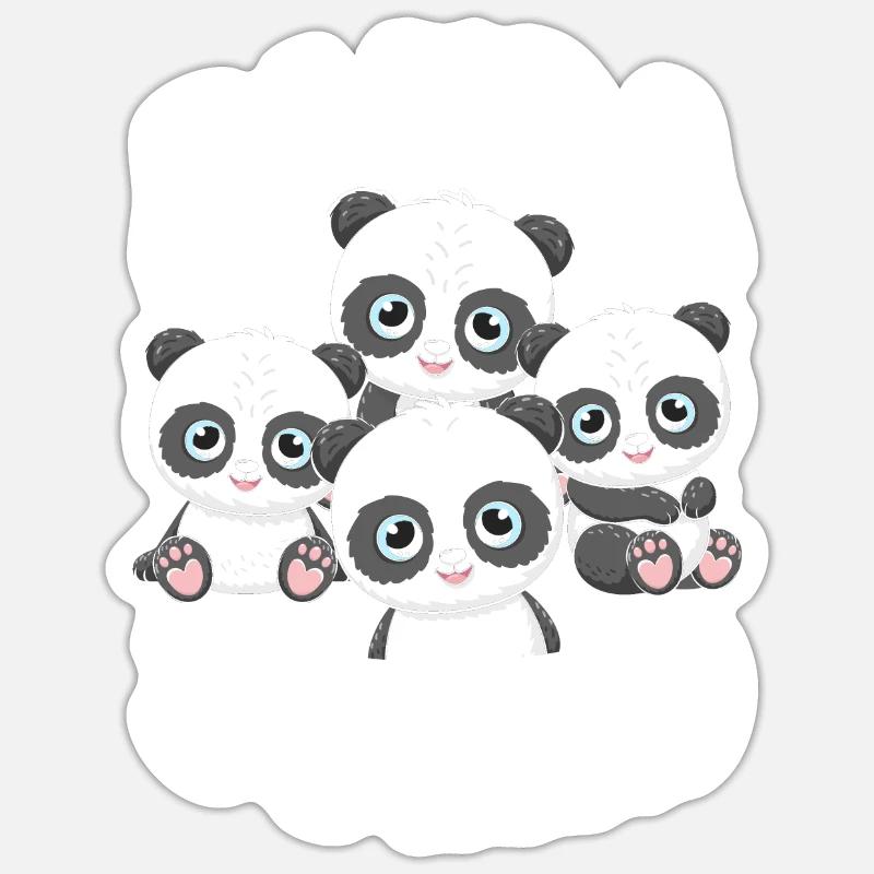 Escouade Panda Sticker taille S (10 x 10 cm)