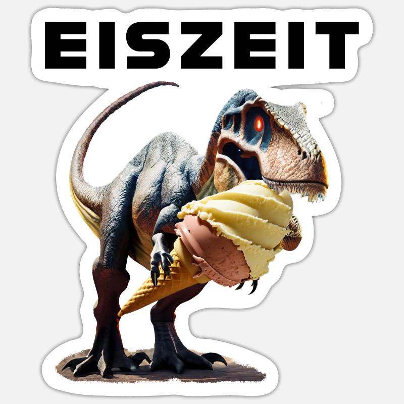 Eiszeit mit Dinosaurier Sticker Größe S (10 x 10 cm)