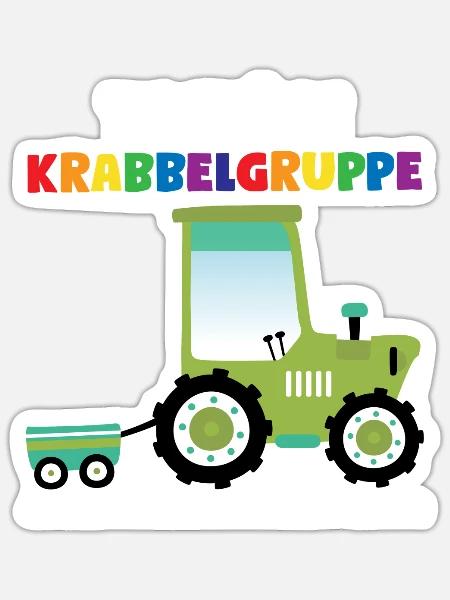 Kindergarten Traktor Kindergartenanfänger Geschenk - Sticker Größe S (10 x 10 cm) - Mattweiß