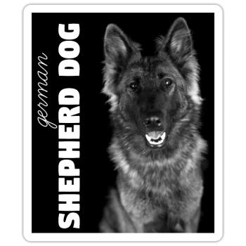 German Shepherd Dog - Sticker Größe S (10 x 10 cm) - Mattweiß - Vorne