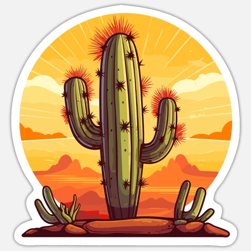Cactus - Sticker size S (10 x 10 cm) - white matte