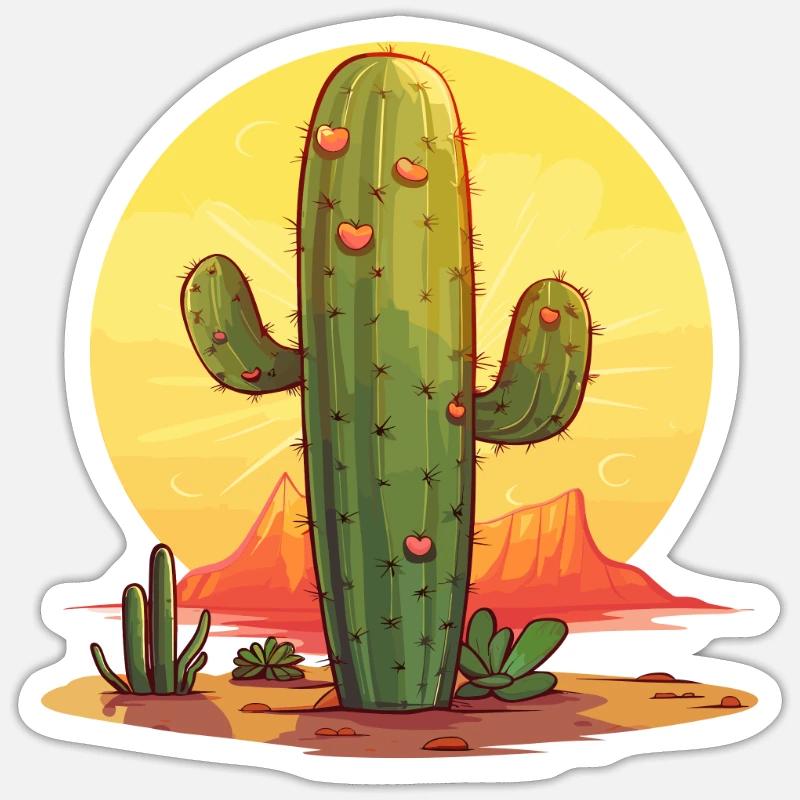 Cactus - Sticker size S (10 x 10 cm) - white matte