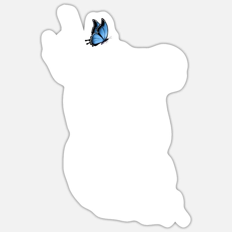 Koala mit Schmetterling - Sticker Größe S (10 x 10 cm) - Mattweiß
