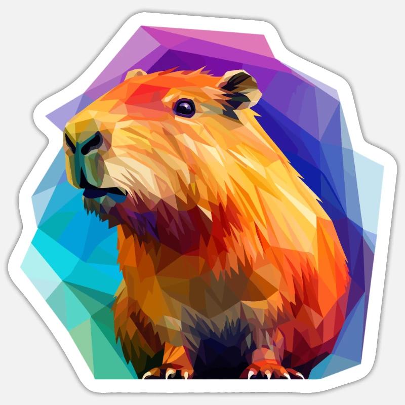 Conception de polygones bas Capybara Sticker taille S (10 x 10 cm)