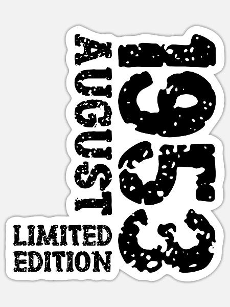 1953 August Limited Edition 70. Geburtstag Outfit - Sticker Größe S (10 x 10 cm) - Mattweiß