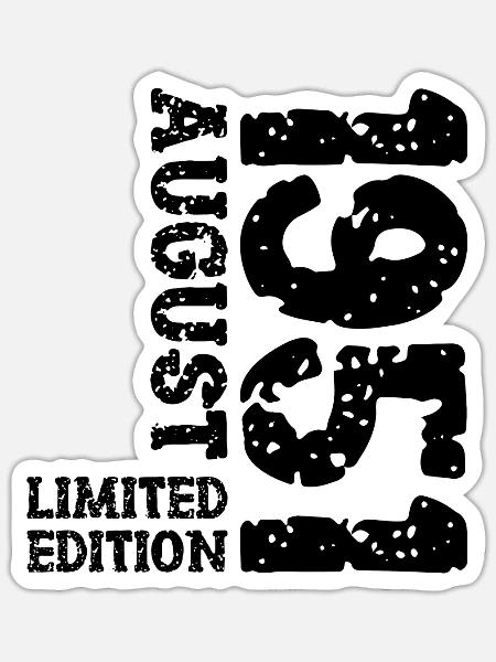 1951 August Limited Edition 72. Geburtstag Outfit - Sticker Größe S (10 x 10 cm) - Mattweiß