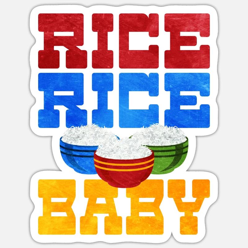 Riz - Sticker taille S (10 x 10 cm) - blanc mat