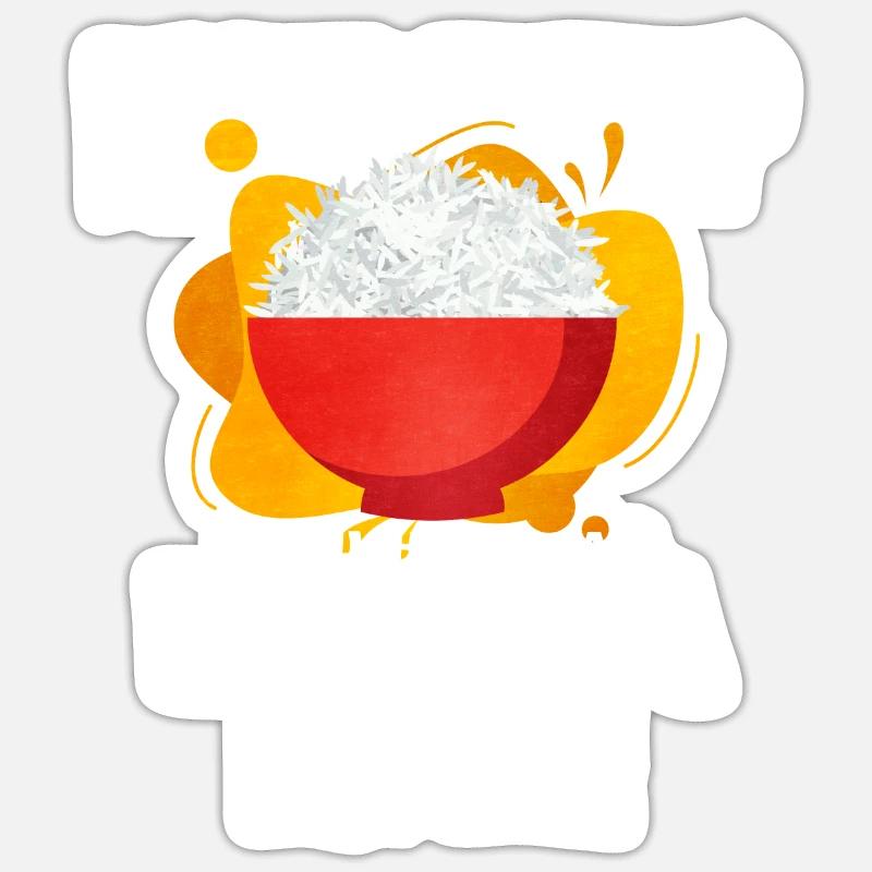 Rice - Sticker size S (10 x 10 cm) - white matte