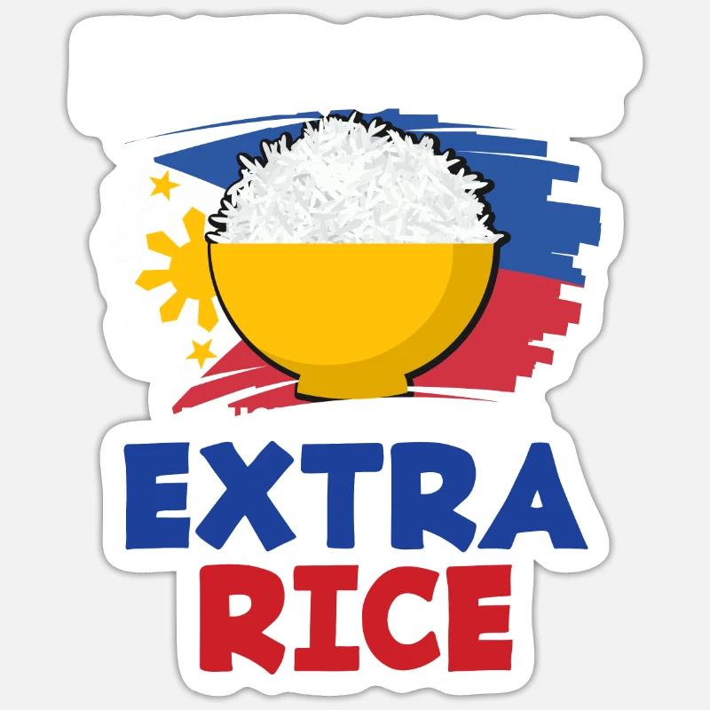 Riz - Sticker taille S (10 x 10 cm) - blanc mat