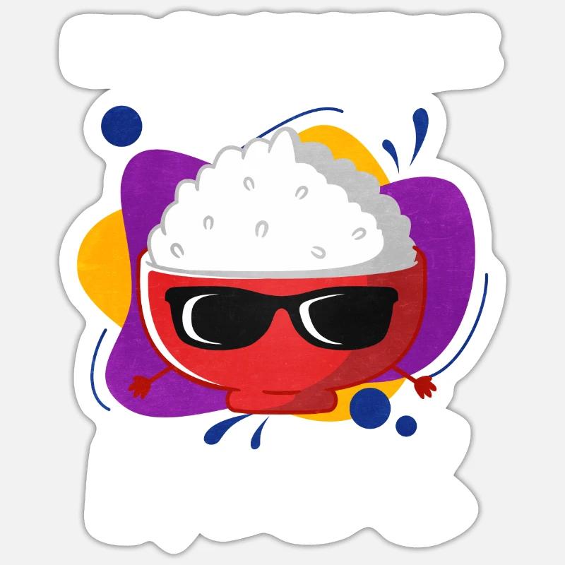 Riz - Sticker taille S (10 x 10 cm) - blanc mat