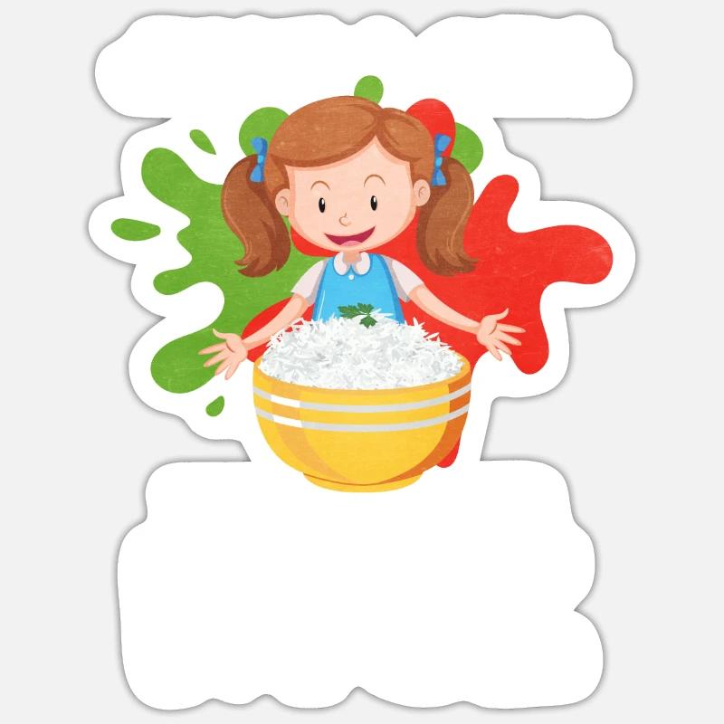 Riz - Sticker taille S (10 x 10 cm) - blanc mat