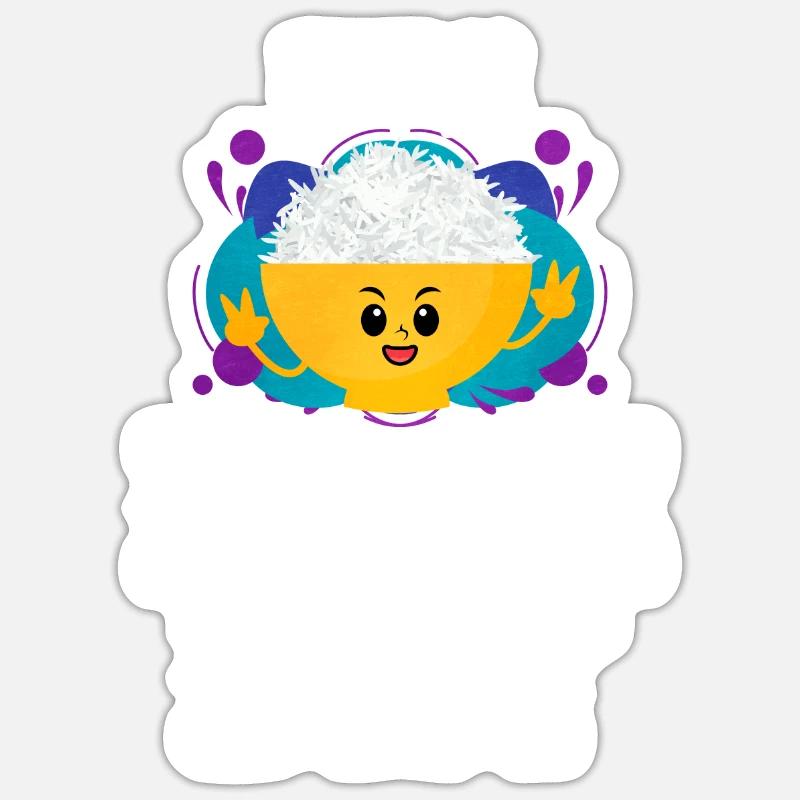 Riz - Sticker taille S (10 x 10 cm) - blanc mat