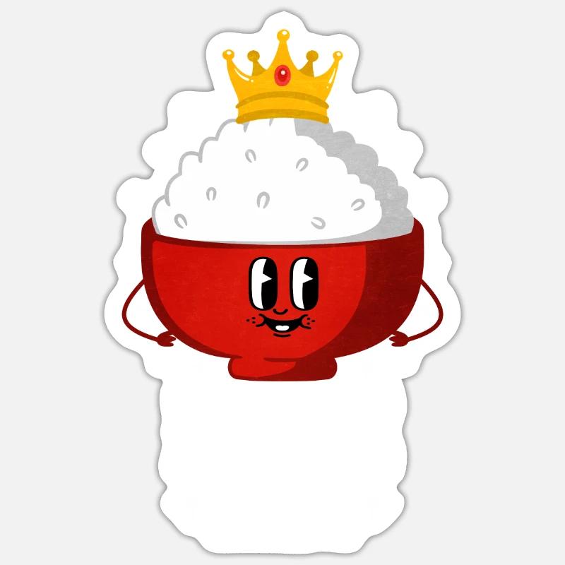 Riz - Sticker taille S (10 x 10 cm) - blanc mat