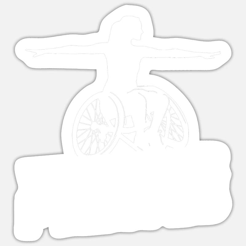 Pilates Fauteuil roulant - Sticker taille S (10 x 10 cm) - blanc mat