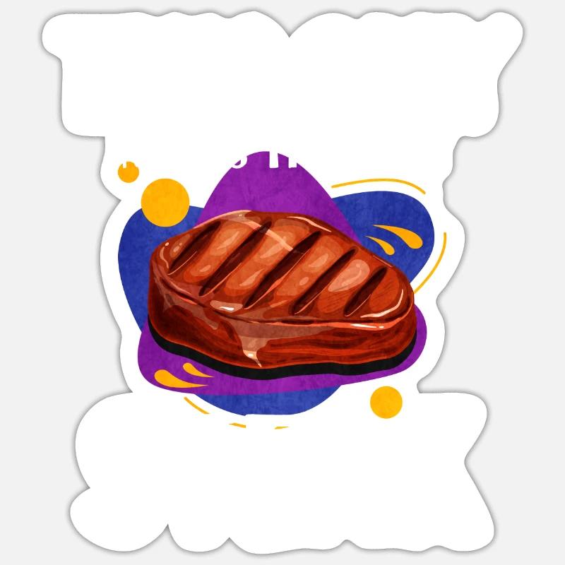 Steak - Sticker size S (10 x 10 cm) - white matte