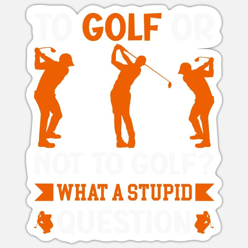 Golf Golfing - Sticker taille S (10 x 10 cm) - blanc mat