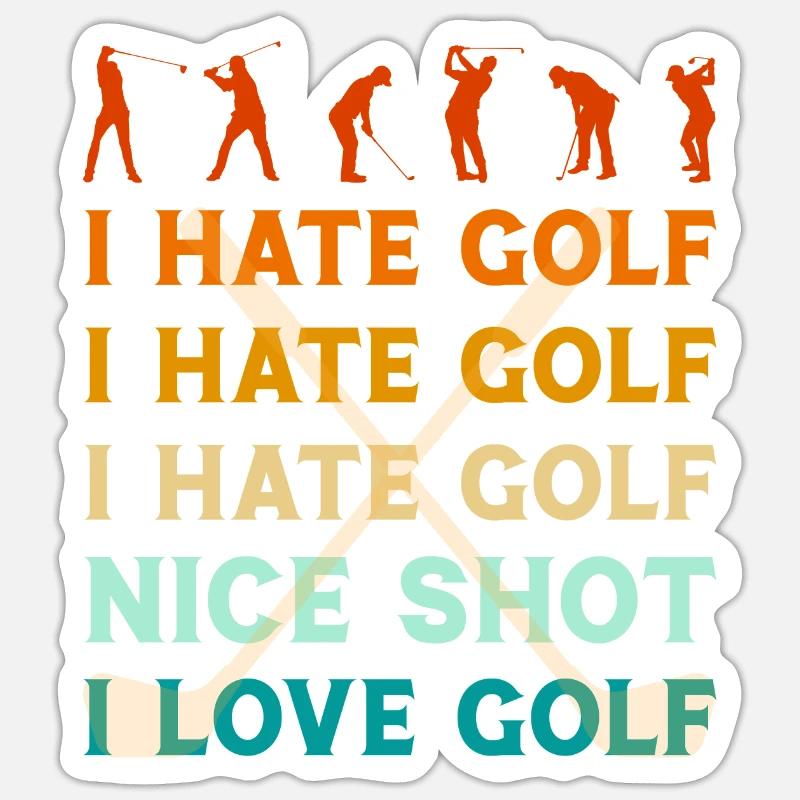 Golf Golfing - Sticker taille S (10 x 10 cm) - blanc mat