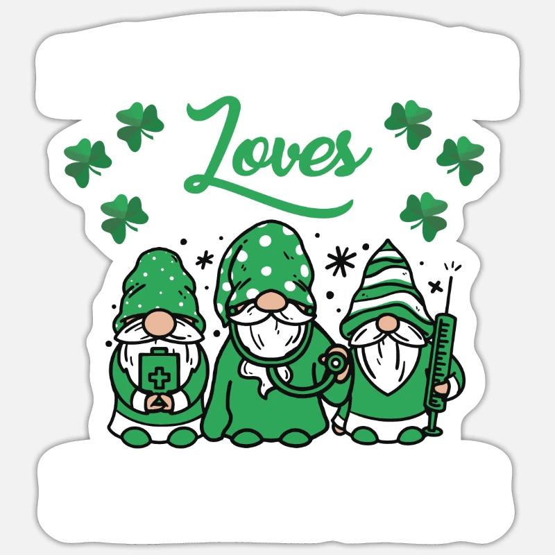 Infirmière autorisée Saint-Patrick - Sticker taille S (10 x 10 cm) - blanc mat
