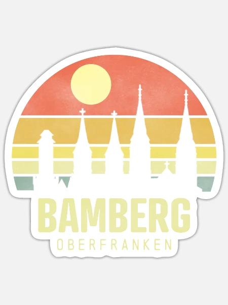 Bamberg Bamberger Stadt Oberfranken Koordinaten - Sticker Größe S (10 x 10 cm) - Mattweiß