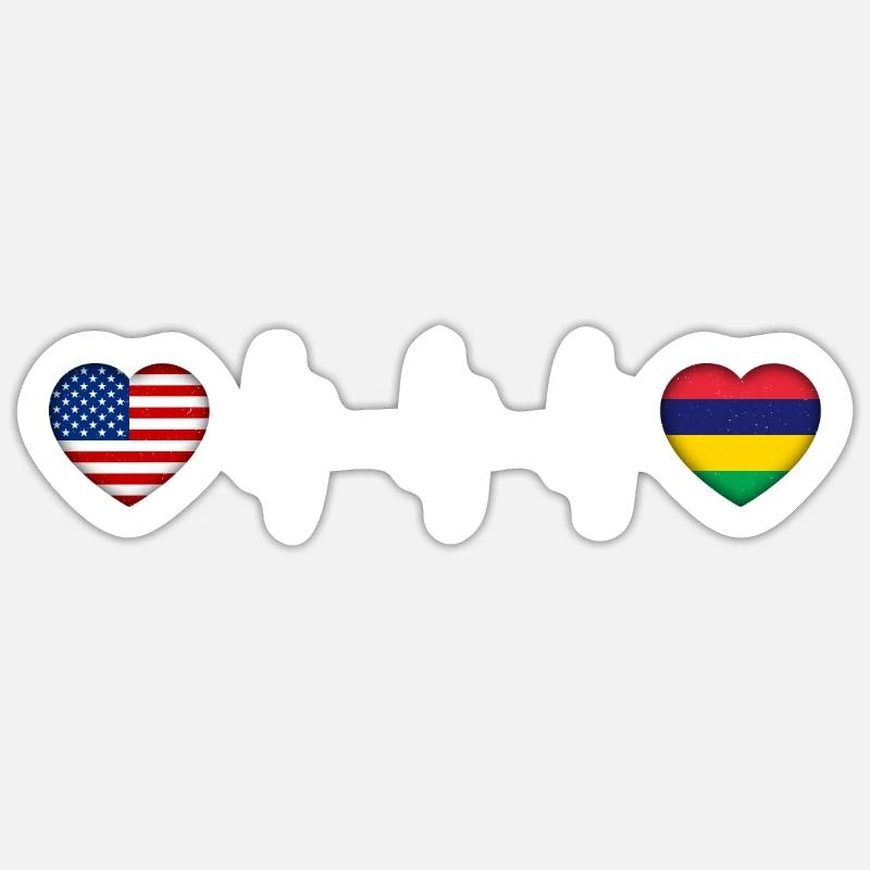 Mauritius - Sticker Größe S (10 x 10 cm) - Mattweiß