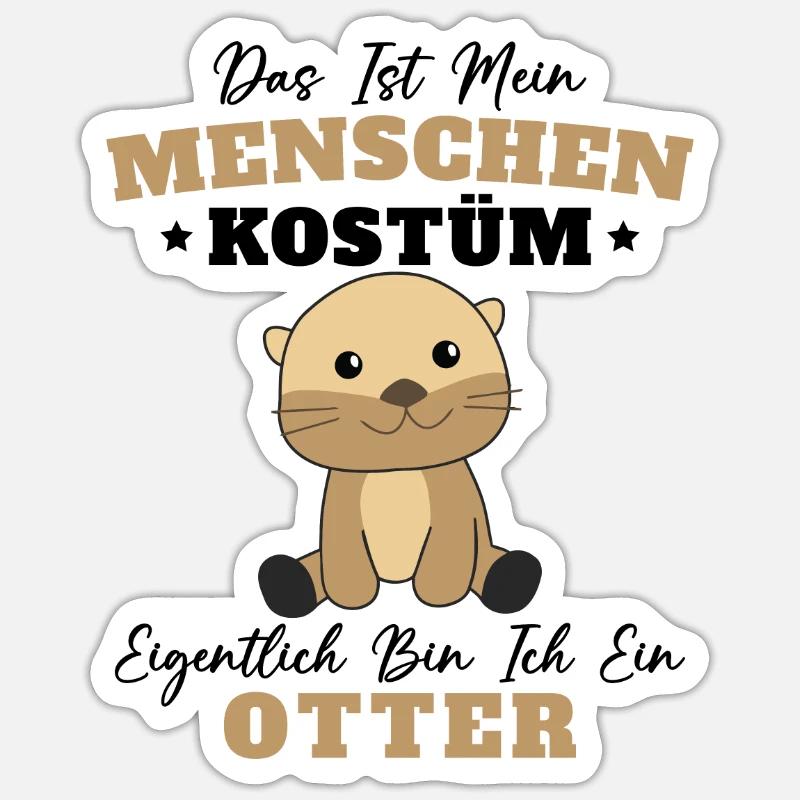 Menschen Kostüm Ich bin ein Otter Sticker Größe S (10 x 10 cm)