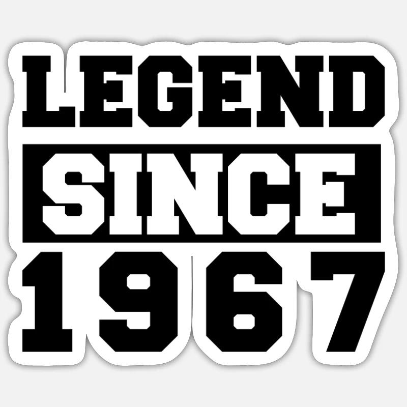 Legende seit 1967 - Cooles Geburtstagsgeschenk - Sticker Größe S (10 x 10 cm) - Mattweiß
