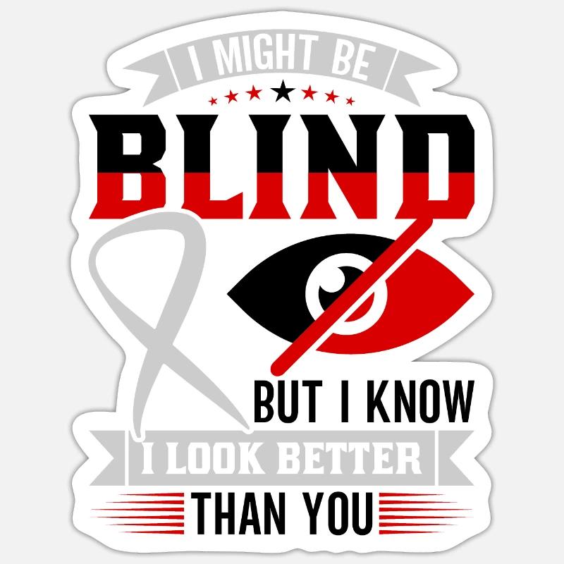 Blindheitsbewusstsein Gesetzlich Blind Sticker Größe S (10 x 10 cm)