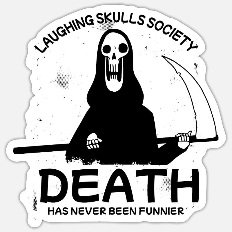 Totenköpfe lachen - Sticker Größe S (10 x 10 cm) - Mattweiß