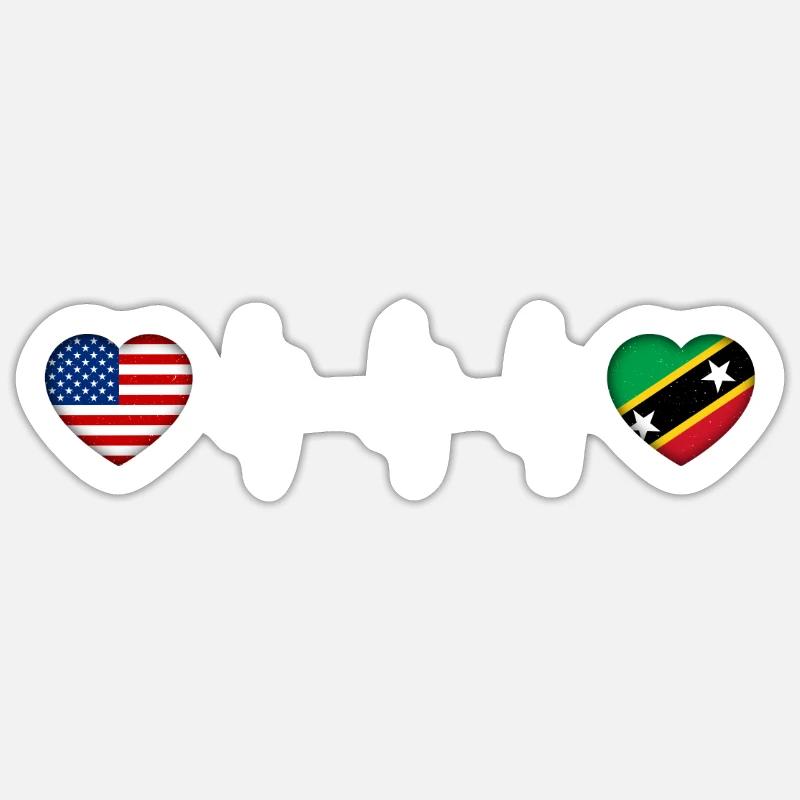 Saint Kitts et Nevis - Sticker taille S (10 x 10 cm) - blanc mat