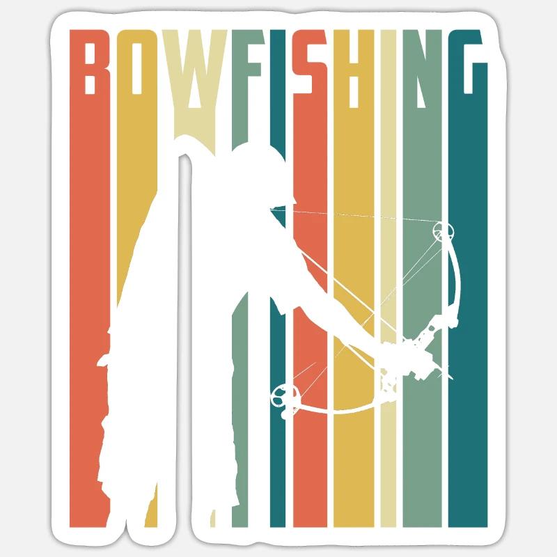 Bogenfischen Bogenjäger Fischjagd Bogen Sticker Größe S (10 x 10 cm)