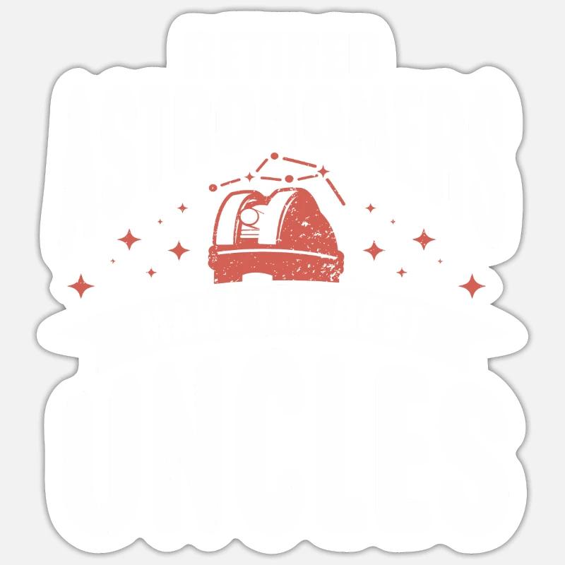 Astronome Cadeau Astrologie Télescope Astronomie - Sticker taille S (10 x 10 cm) - blanc mat