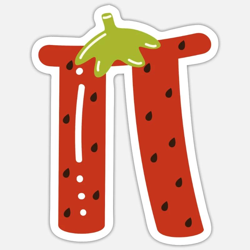 Pi Als Erdbeere In Weiß - Sticker Größe S (10 x 10 cm) - Mattweiß