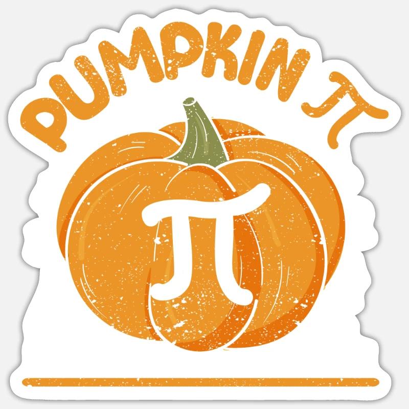 Funny Math Joke Pumpkin Pie Halloween Ghost Sticker size S (10 x 10 cm)