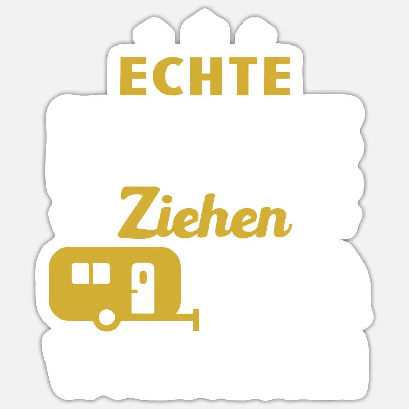 echte kerle ziehen wohnwagen - Sticker Größe S (10 x 10 cm) - Mattweiß