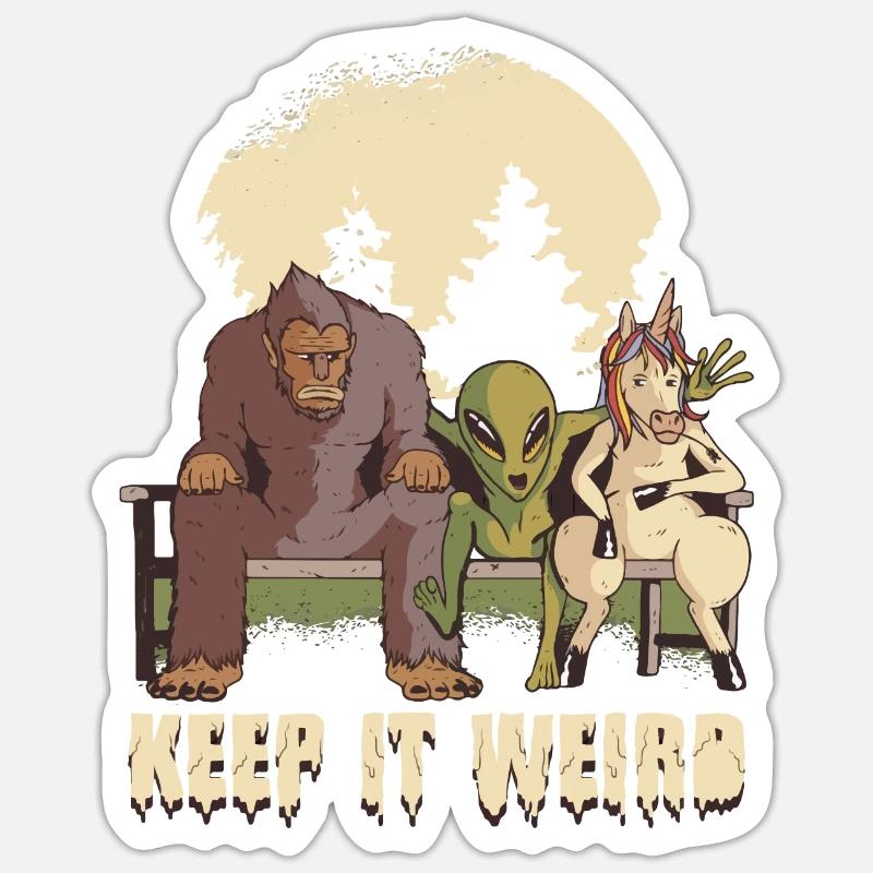 Keep It Weird Saying - Sticker size S (10 x 10 cm) - white matte