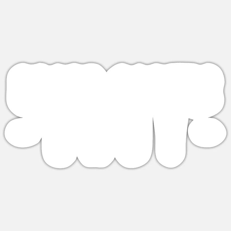 Dame de cactus folle - Sticker taille S (10 x 10 cm) - blanc mat