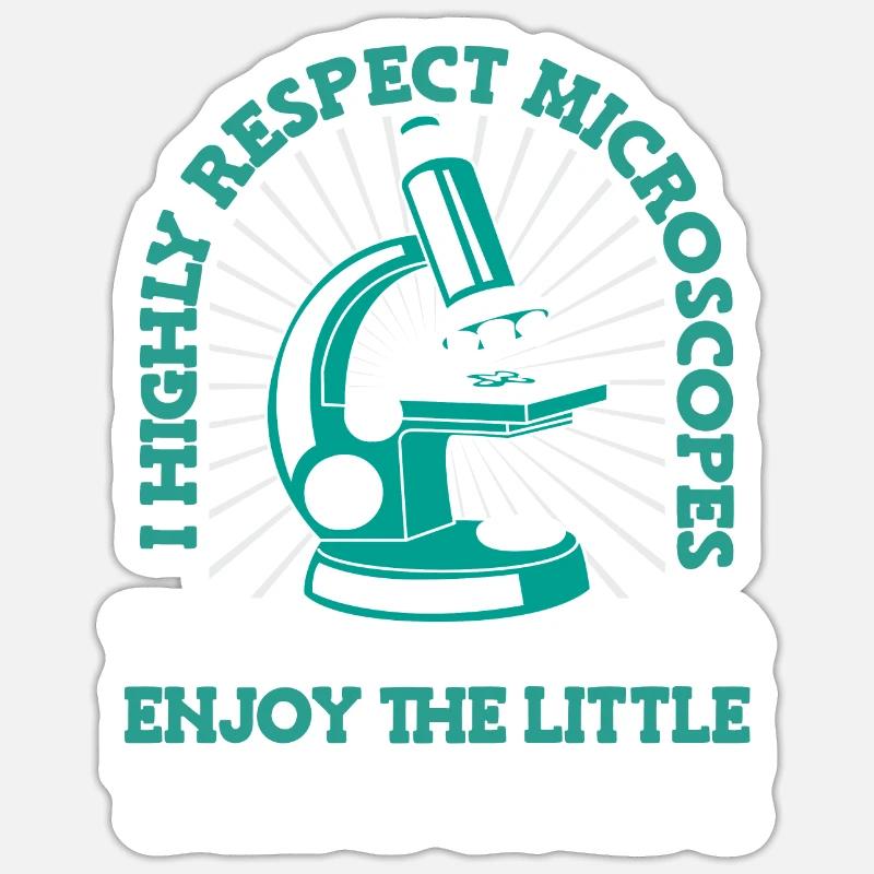 Biologie Biologiste Microscope - Sticker taille S (10 x 10 cm) - blanc mat