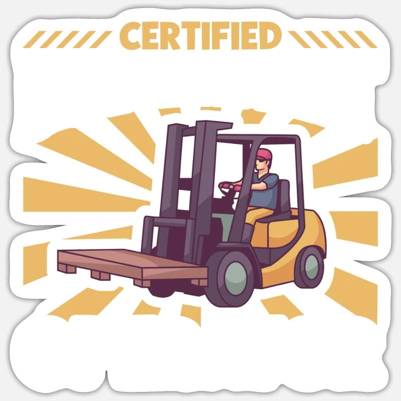 Chariot élévateur d’entrepôt de chariot élévateur Sticker taille S (10 x 10 cm)