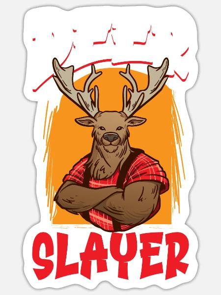 Hirschjagd Hirschjäger Jagdsaison Bockjagd - Sticker Größe S (10 x 10 cm) - Mattweiß