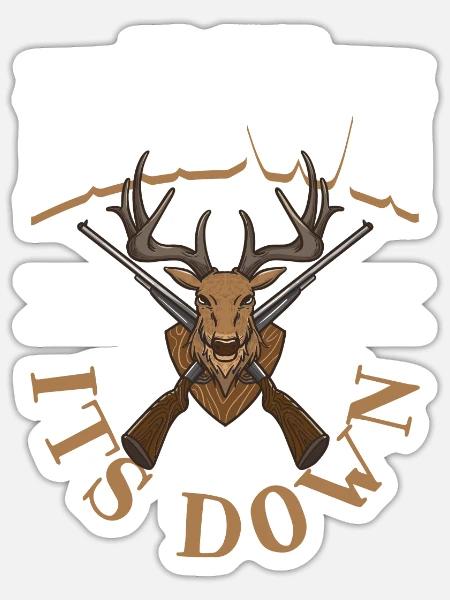 Hirschjagd Hirschjäger Jagdsaison Bockjagd - Sticker Größe S (10 x 10 cm) - Mattweiß