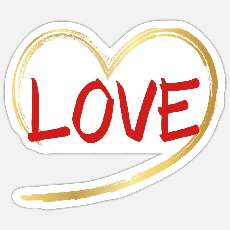 LOVE - Sticker Größe S (10 x 10 cm) - Mattweiß