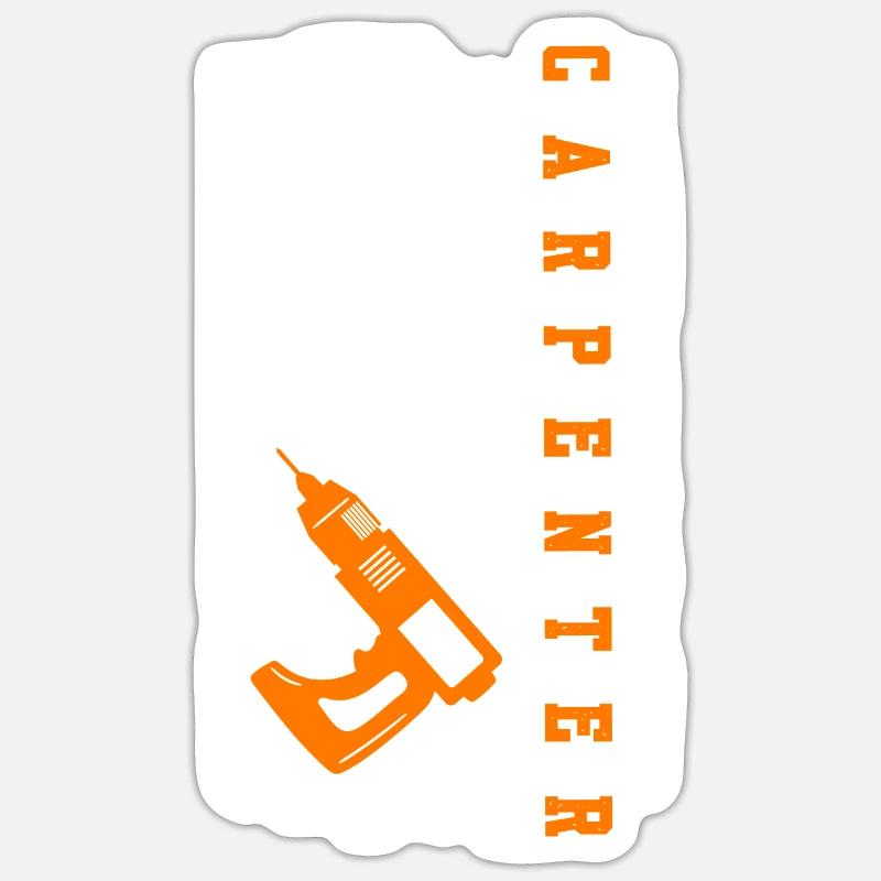 Drapeau charpentier États-Unis Charpentier - Sticker taille S (10 x 10 cm) - blanc mat