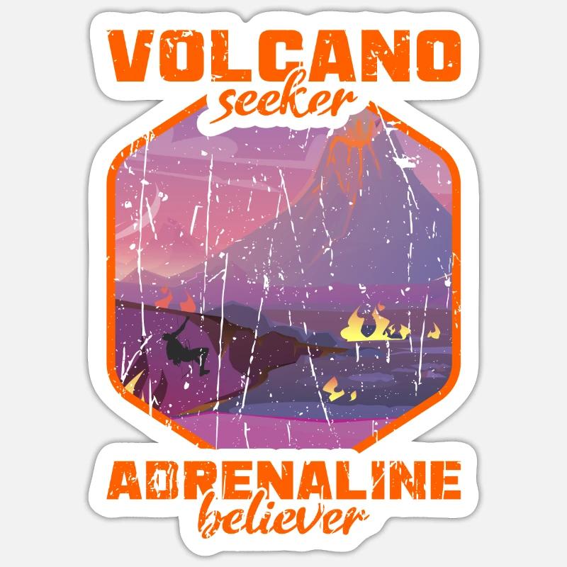 Vulkansucher, Adrenalin-Gläubiger - Volcano Sticker Größe S (10 x 10 cm)