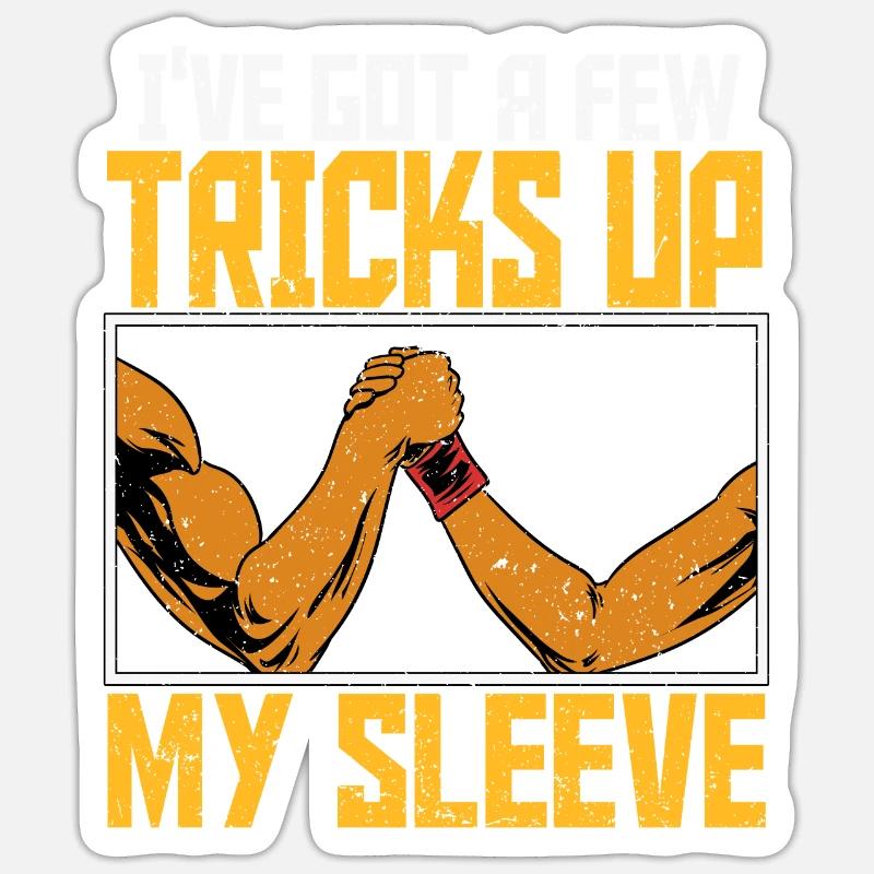 Armdrücken Armdrücker - Sticker Größe S (10 x 10 cm) - Mattweiß