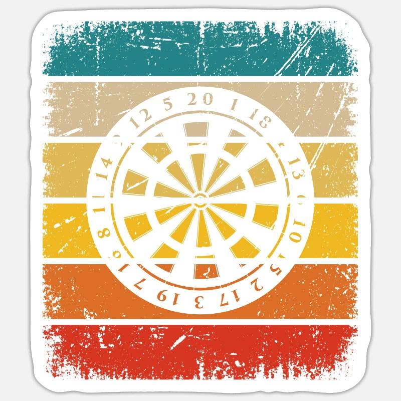 Retro Rectangle - Dartscheibe - - Sticker Größe S (10 x 10 cm) - Mattweiß